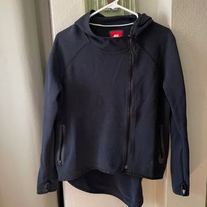 Nike Black Full-Zip Asymmetrical Hoodie